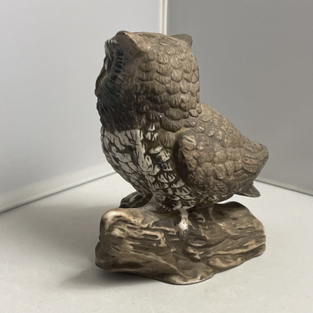 Vintage HOMCO Owl Figurine Painted Porcelain Branch Fall Decor Retro 80s - Picture 6 of 12